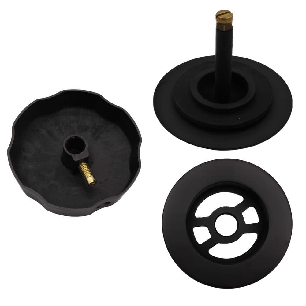 Westbrass 35 in. Cable Drive Bath Drain Assembly with Rotary Overflow Cover, Pop-Up Stopper- White Poly (2)