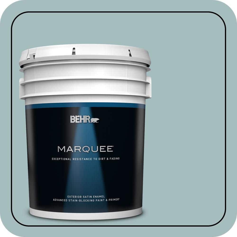 BEHR MARQUEE 5 gal. #PPU13-13 Oslo Blue Satin Enamel Exterior Paint & Primer