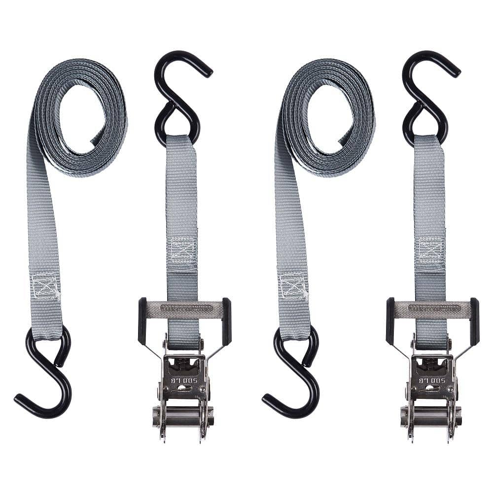 Keeper Stainless Steel Ratchet Tie-Down Strap 12 ft. x 1 in. 500 lbs. (2-Pack) (4)