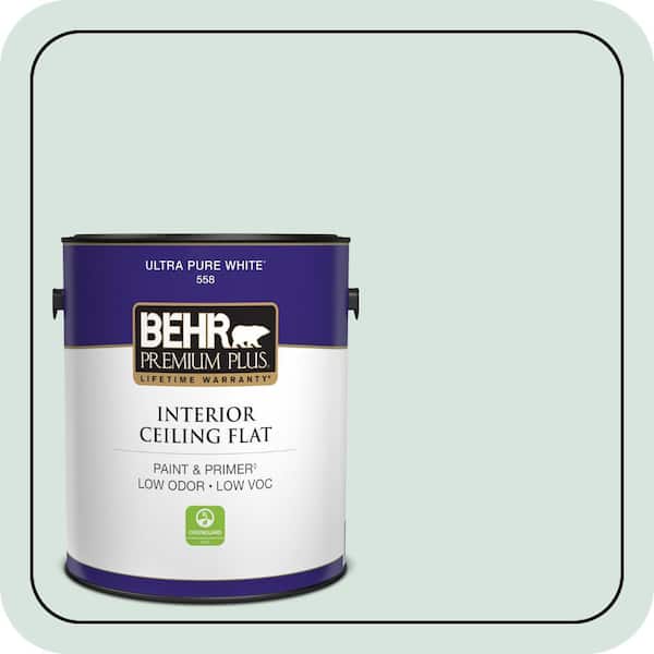 BEHR PREMIUM PLUS 1 gal. #S420-1 New Day Ceiling Flat Interior Paint & Primer (2)