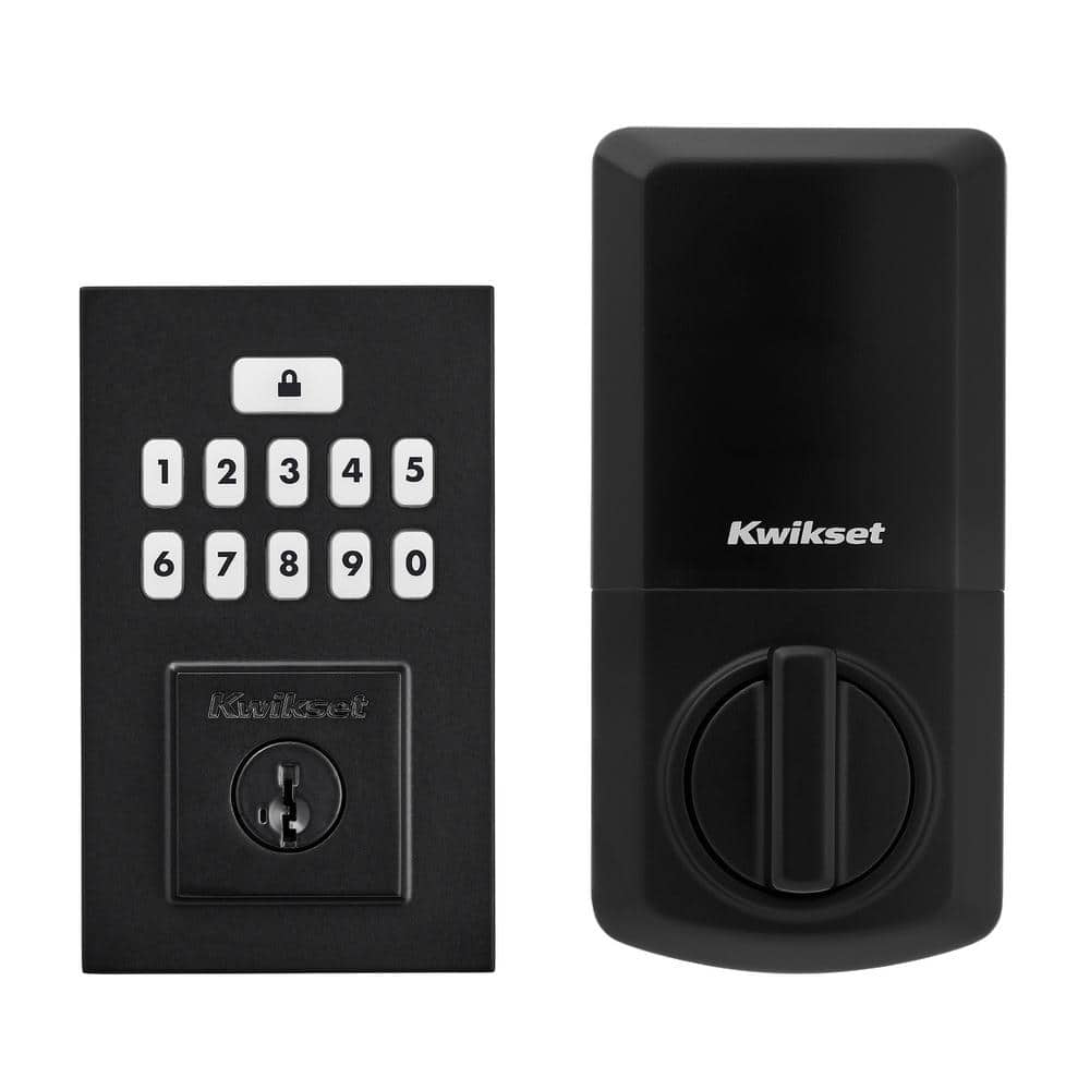 Kwikset SmartCode 260 Contemporary Matte Black Keypad Single Cylinder Electronic Deadbolt Featuring SmartKey Security (1)