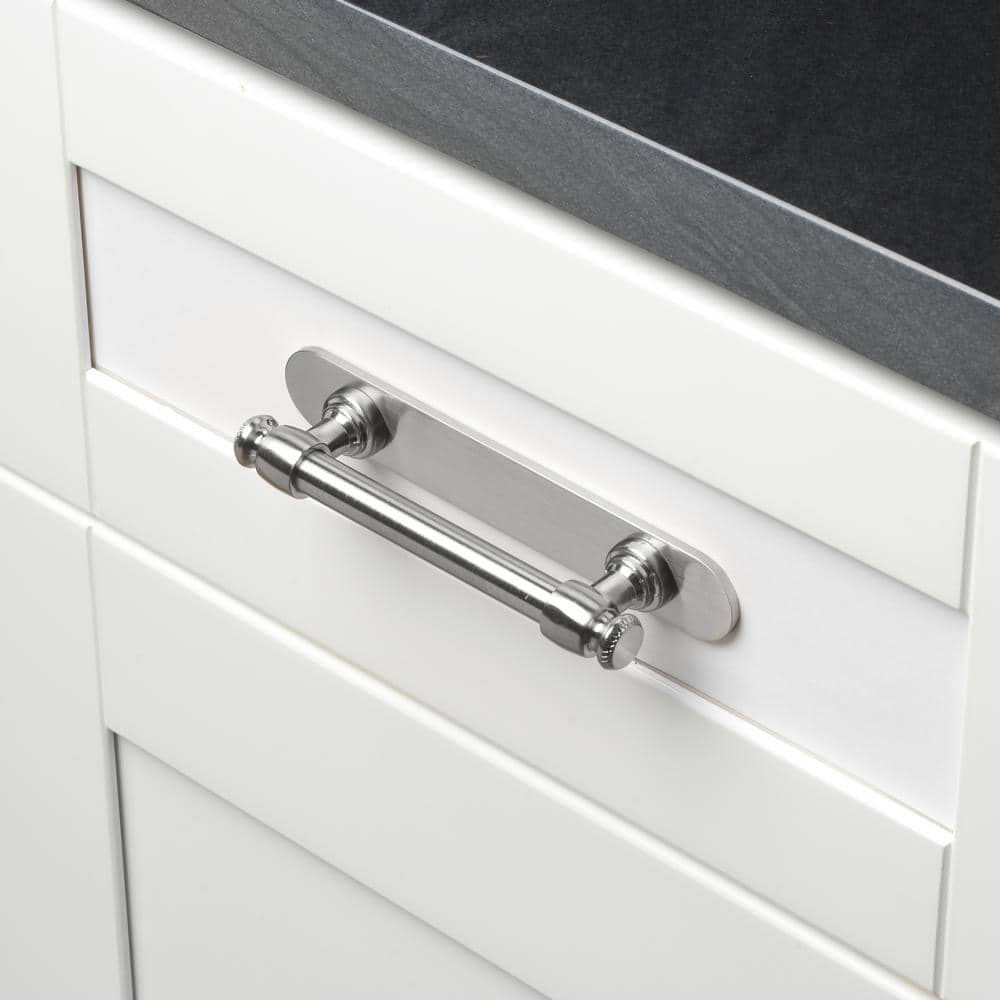 GLIDERITE 6 in. Rounded Cabinet Backplate 3-3/4 in. Center to Center, 6343-96-SN (2)