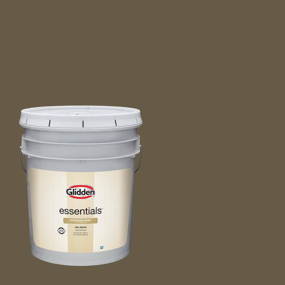 Glidden Essentials 5 gal. PPG1102-7 Pine Cone Flat Exterior Paint