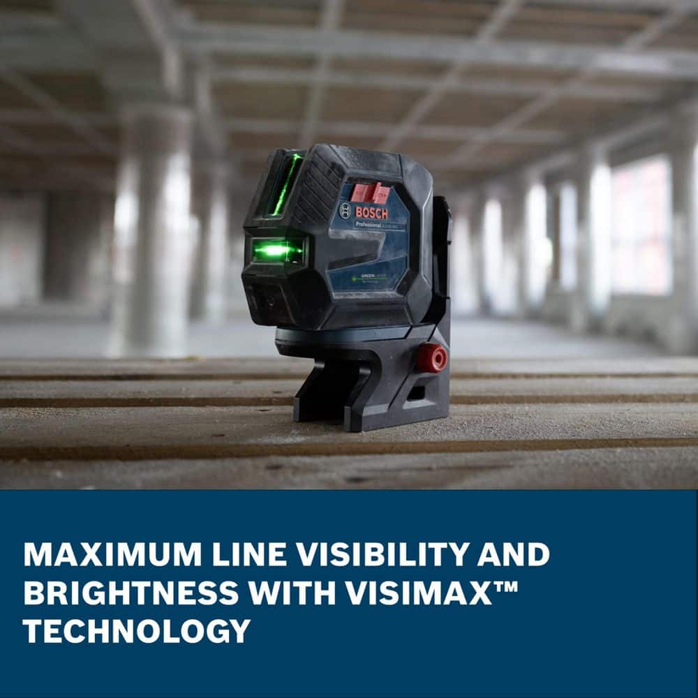 Bosch 100 ft. Green Self Leveling Line Laser Level with Li-Ion Battery, Adjustable L-Bracket Mount and Hard Carrying Case (3)