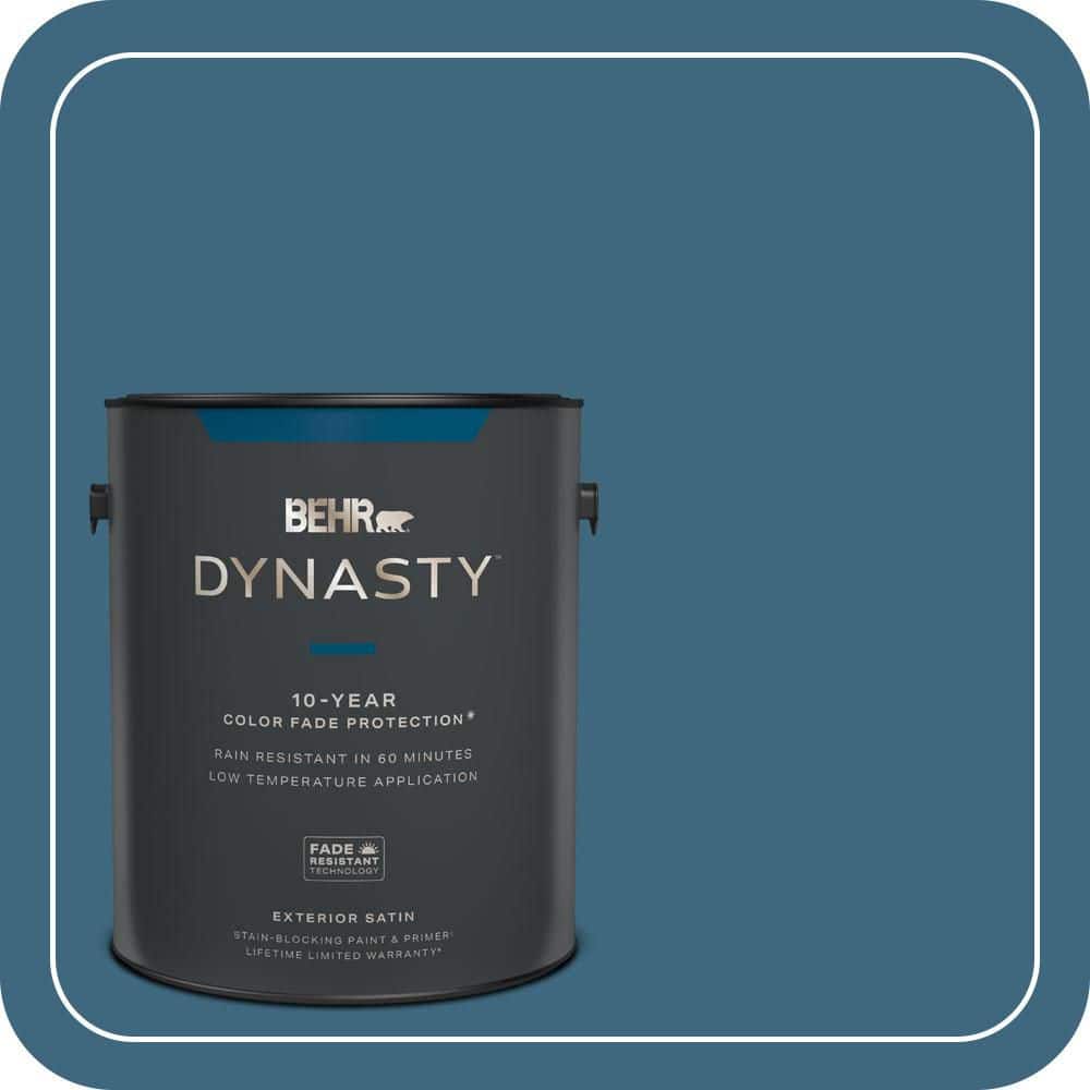BEHR DYNASTY 1 gal. #MQ5-61 Ocean Storm Satin Enamel Exterior Stain-Blocking Paint & Primer