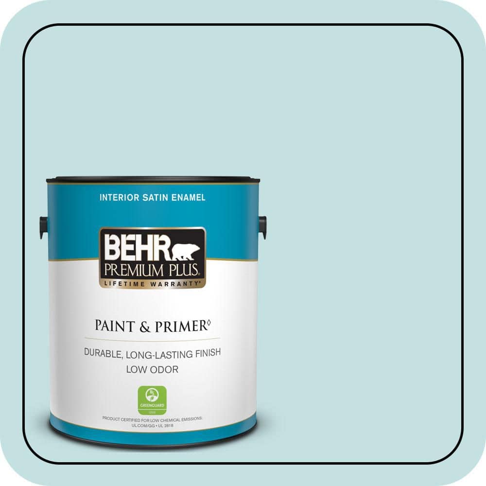 BEHR PREMIUM PLUS #T17-04 Peek a Blue Enamel Interior Stain-Blocking Paint & Primer (1)