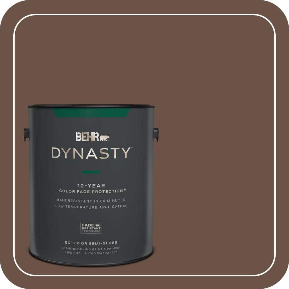 BEHR DYNASTY 1 gal. #MQ2-05A Authentic Brown Semi-Gloss Exterior Stain-Blocking Paint & Primer
