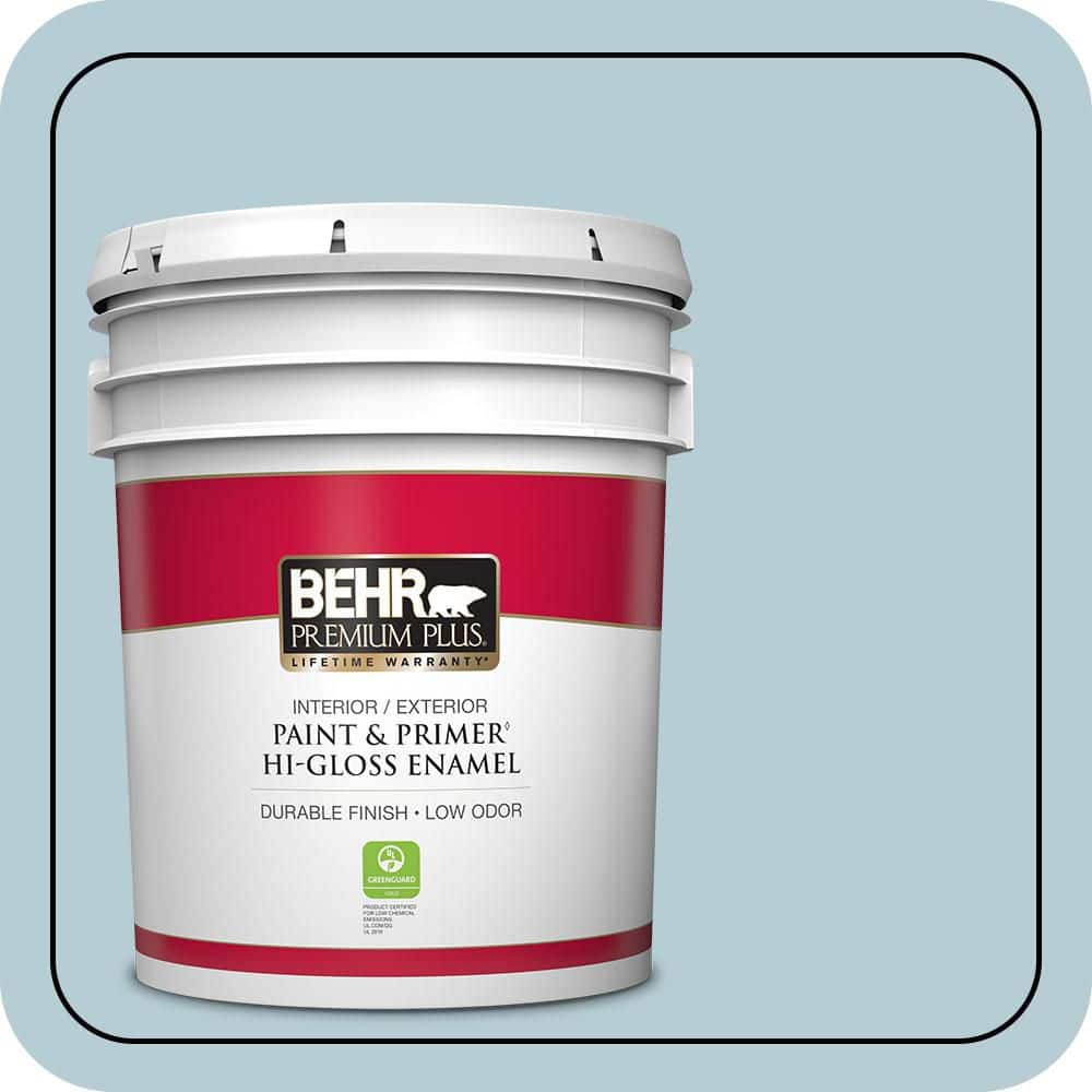 BEHR PREMIUM PLUS 5 gal. #530E-3 Sonata Hi-Gloss Enamel Interior/Exterior Paint & Primer (1)