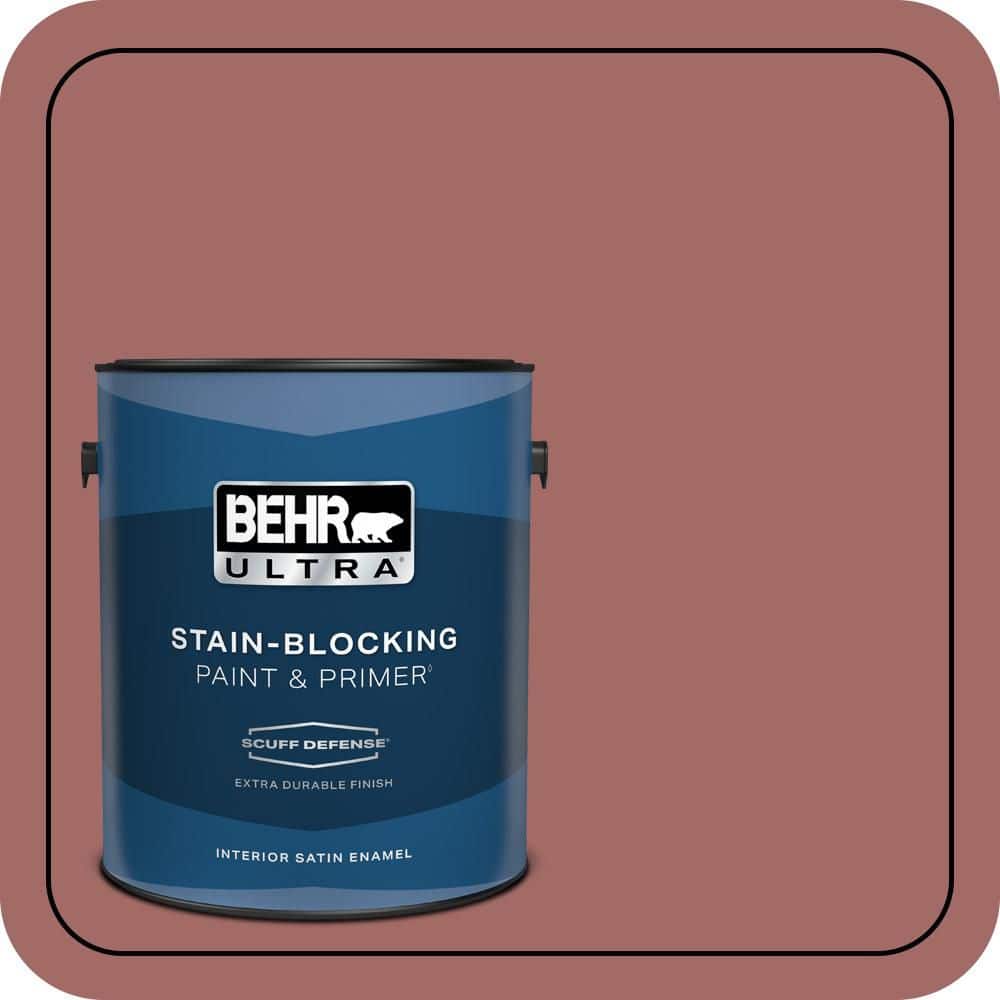 BEHR ULTRA 1 gal. #S150-5 Vermilion Extra Durable Satin Enamel Interior Paint & Primer