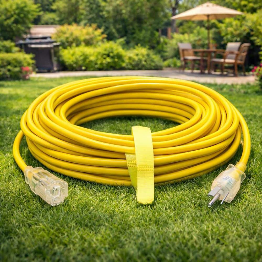 BeamBox 100 ft. 14 AWG, 12 Gauge / 3-Conductor Heavy Duty Indoor/Outdoor Yellow Extension Cord (2)