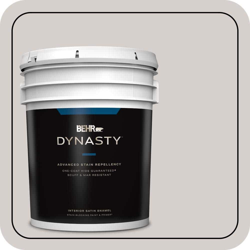BEHR DYNASTY 5 Gal. #N140-1A Soft Lilac Satin Enamel Stain-Blocking Interior Paint and Primer