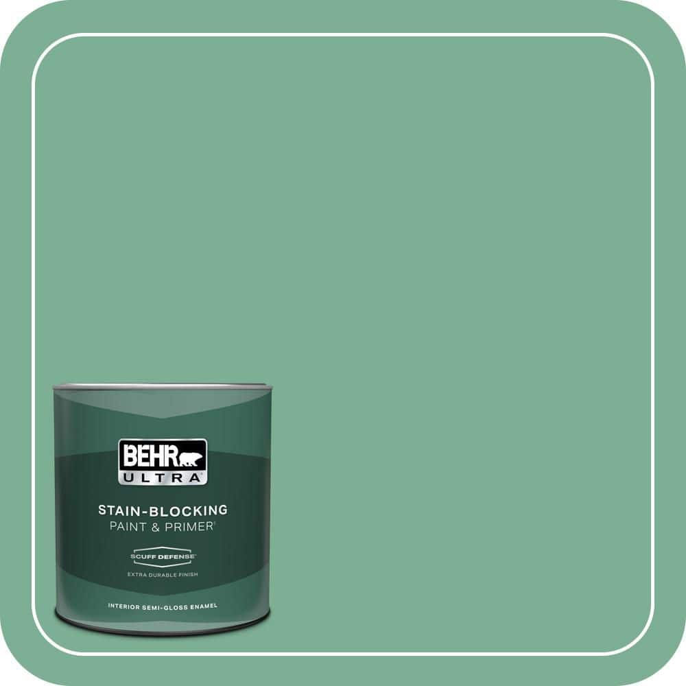 BEHR ULTRA 1 qt. #MQ6-12 Nature Green Extra Durable Semi-Gloss Enamel Interior Paint & Primer