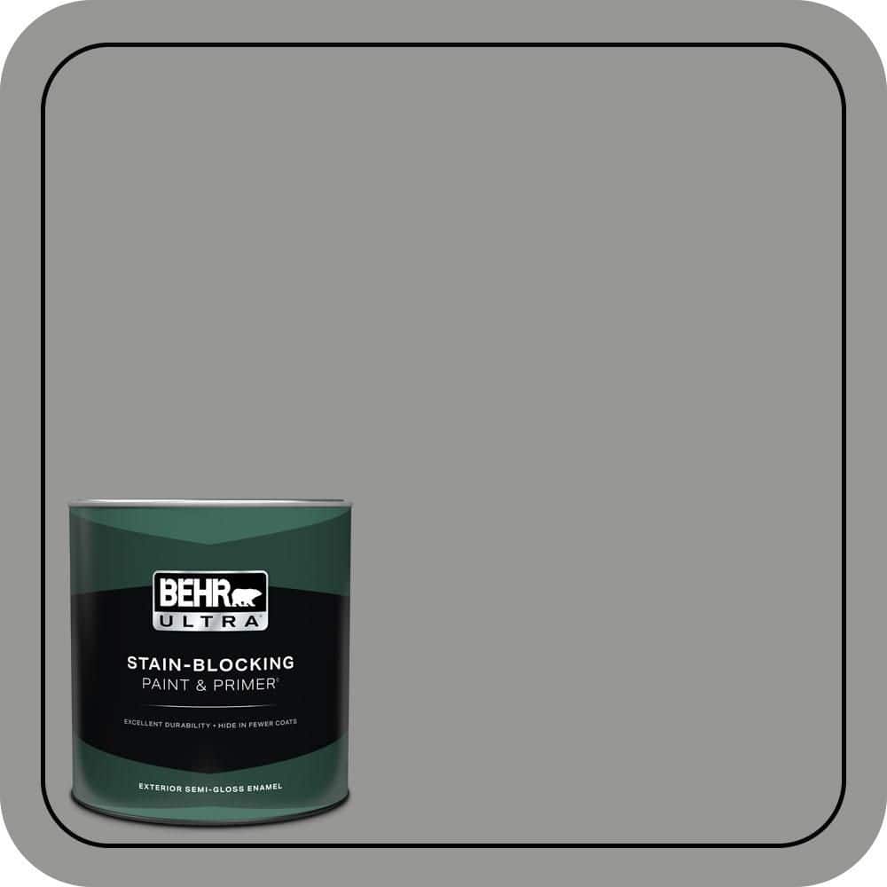 BEHR ULTRA 1 qt. #PPU24-19 Shark Fin Semi-Gloss Enamel Exterior Paint & Primer