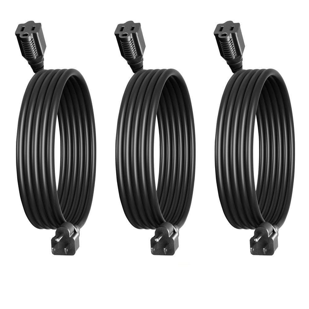 DEWENWILS 6 ft. SJTW 16 / 3 AWG Indoor Outside Extension Cord with 3-Prong Grounded Outlets, 3 Pack, Black