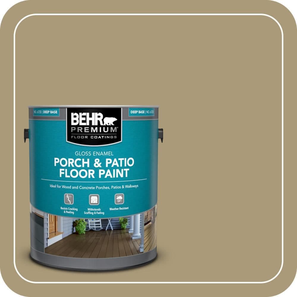 BEHR PREMIUM 1 gal. #PPU8-06 Exploring Khaki Gloss Enamel Interior/Exterior Porch and Patio Floor Paint