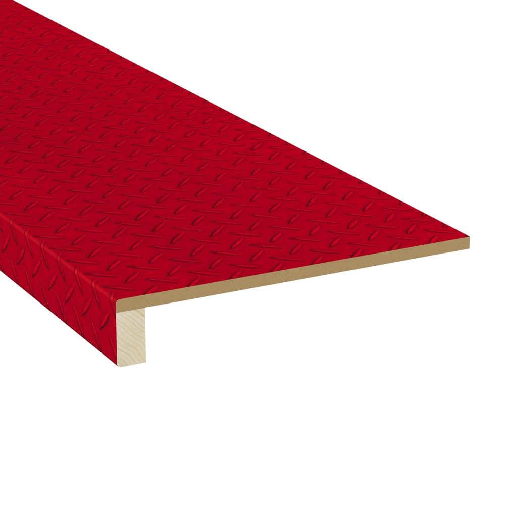 Stairtek Laminate Diamond Plate 0.375 in. x 11.5 in. x 48 in. Red No Return Plain Cut Tread (3)