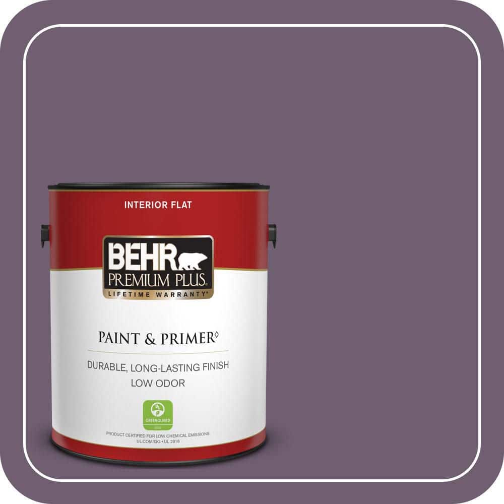 BEHR PREMIUM PLUS 1 gal. #S100-6 Blackberry Jam Flat Low Odor Interior Paint & Primer (1)