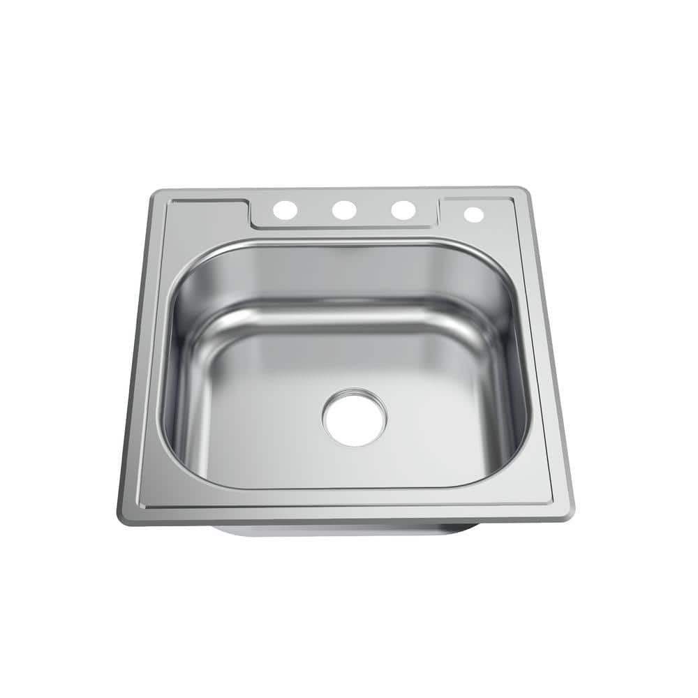 Glacier Bay 25 in. Drop in Single Bowl 20-Gauge Stainless Steel Kitchen Sink