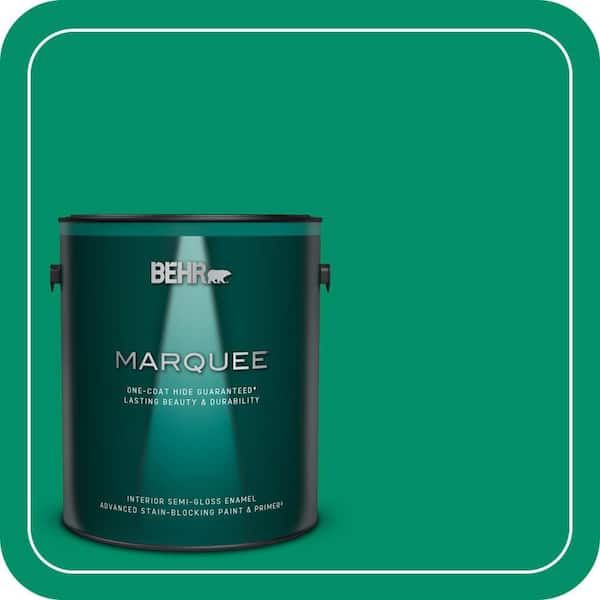 BEHR MARQUEE 1 gal. #MQ4-15 Balsam One-Coat Hide Semi-Gloss Enamel Interior Paint & Primer (2)