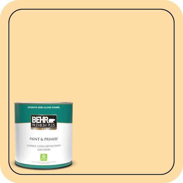 BEHR PREMIUM PLUS #300A-3 Melted Butter Interior/Exterior Paint & Primer Color Sample (2)