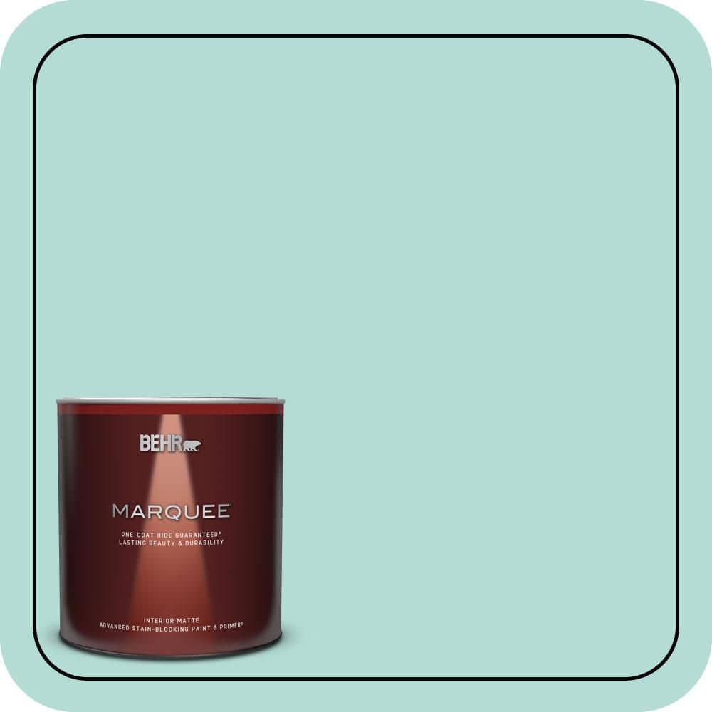 BEHR MARQUEE 1 qt. #490C-3 Balmy Seas Matte Interior Paint & Primer