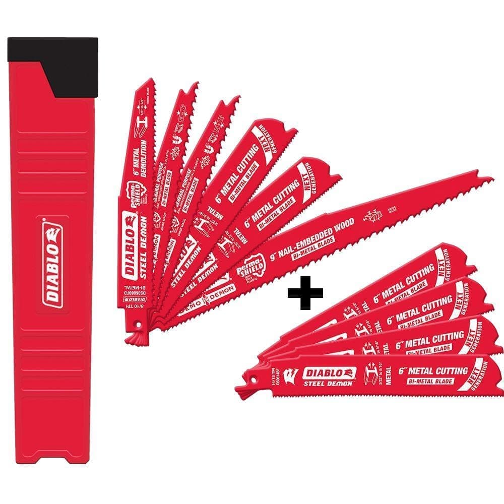 DIABLO Bi-Metal Reciprocating Saw Blade Set 6 pc with 4 Free Bi-Metal Blades (10-Piece)