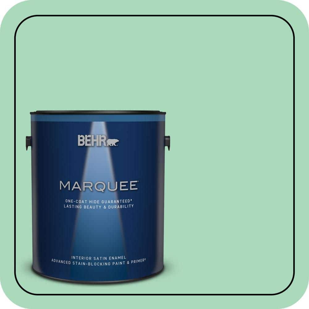 BEHR MARQUEE 1 gal. #P410-3 Shanghai Jade Satin Enamel Interior Paint & Primer (1)
