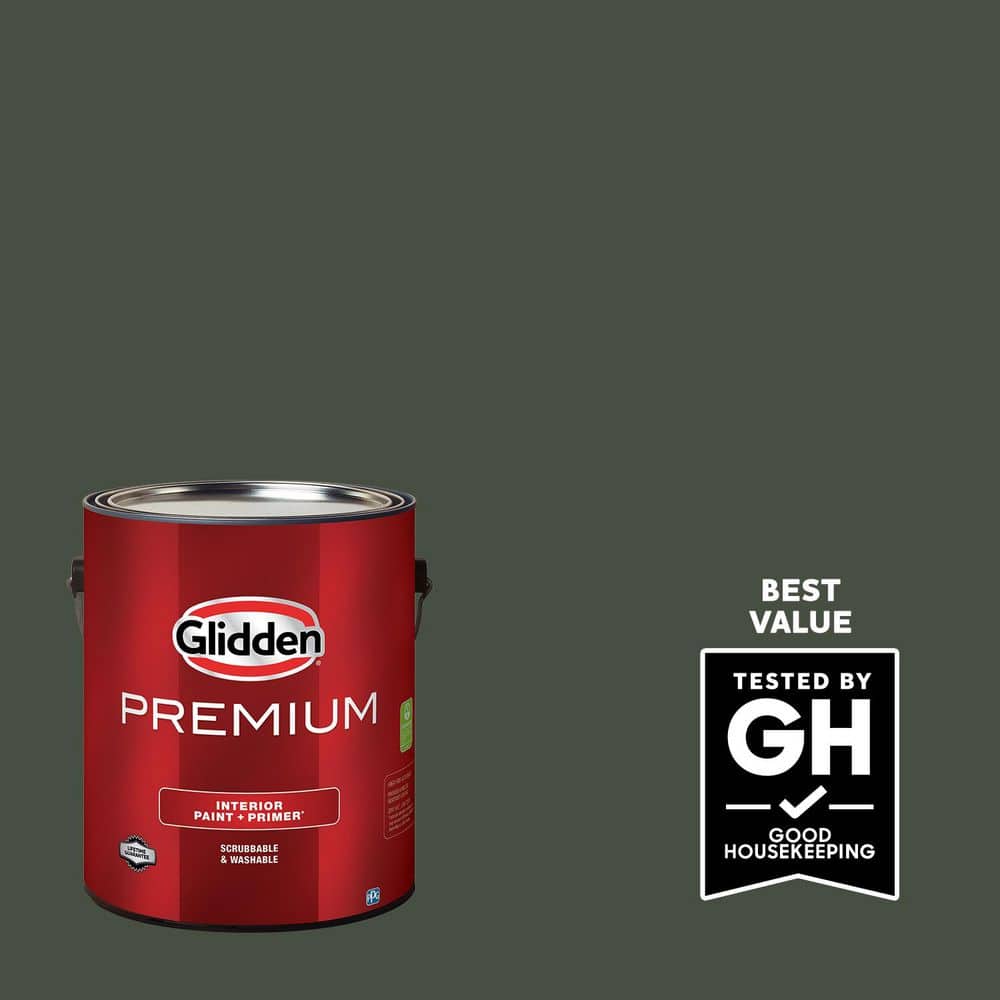 Glidden Premium 1 gal. PPG1033-7 Charcoal Smoke Flat Interior Latex Paint