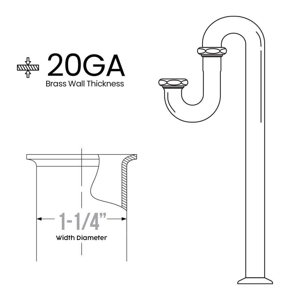 PLUMBFLEX 1-1/4 in. S-Trap with Flange for Tubular Drain Applications, 20GA Chrome Plated Brass (3)