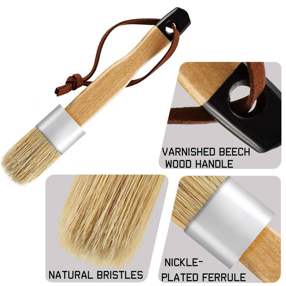 Dyiom Chalk brush Oval brush for acrylic painting Bristle stencil brush, set of three (2)