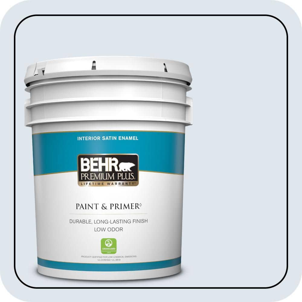 BEHR PREMIUM PLUS 5 gal. #580C-1 Diamond Light Satin Enamel Low Odor Interior Paint & Primer