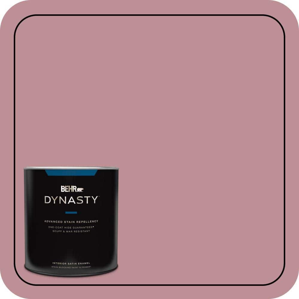 BEHR DYNASTY 1 qt. #S130-4 Cherry Juice One-Coat Hide Satin Enamel Interior Stain-Blocking Paint and Primer
