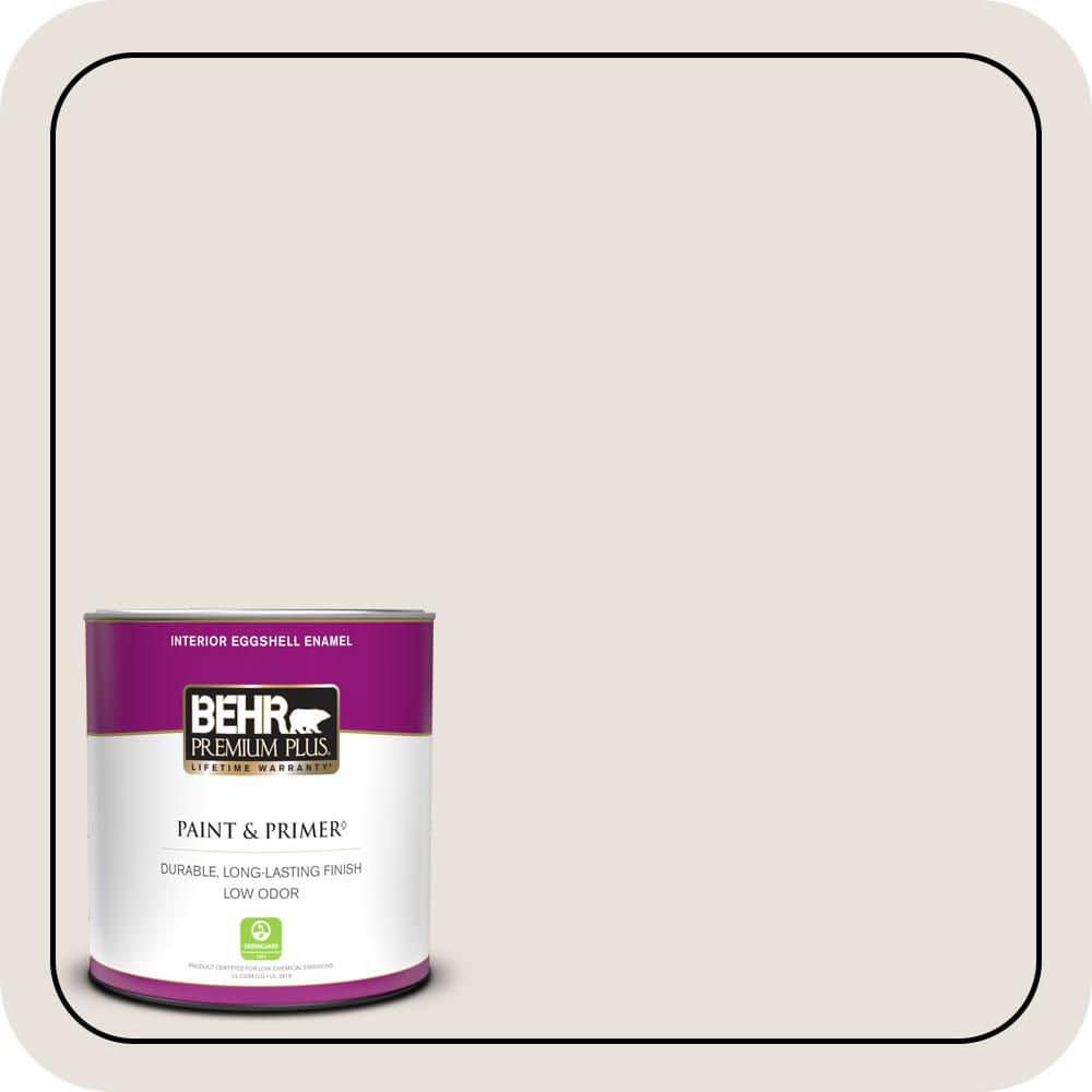 BEHR PREMIUM PLUS 1 qt. #N180-1 Barely Brown Eggshell Enamel Low Odor Interior Paint & Primer