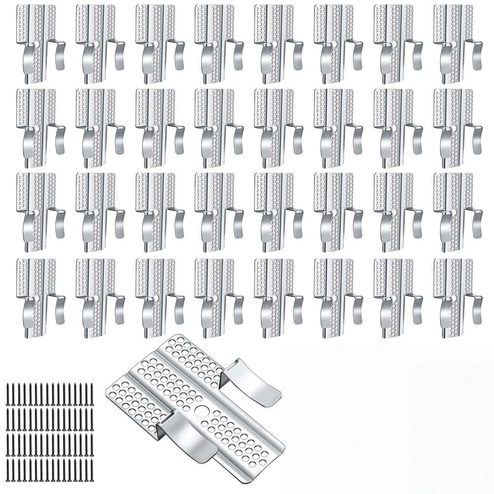 xinyoec 32-Pack Stainless Steel Drywall Repair Clips, 1/2 in. Drywall Fastener Clip with 64 Screws, Wall Patch Clips