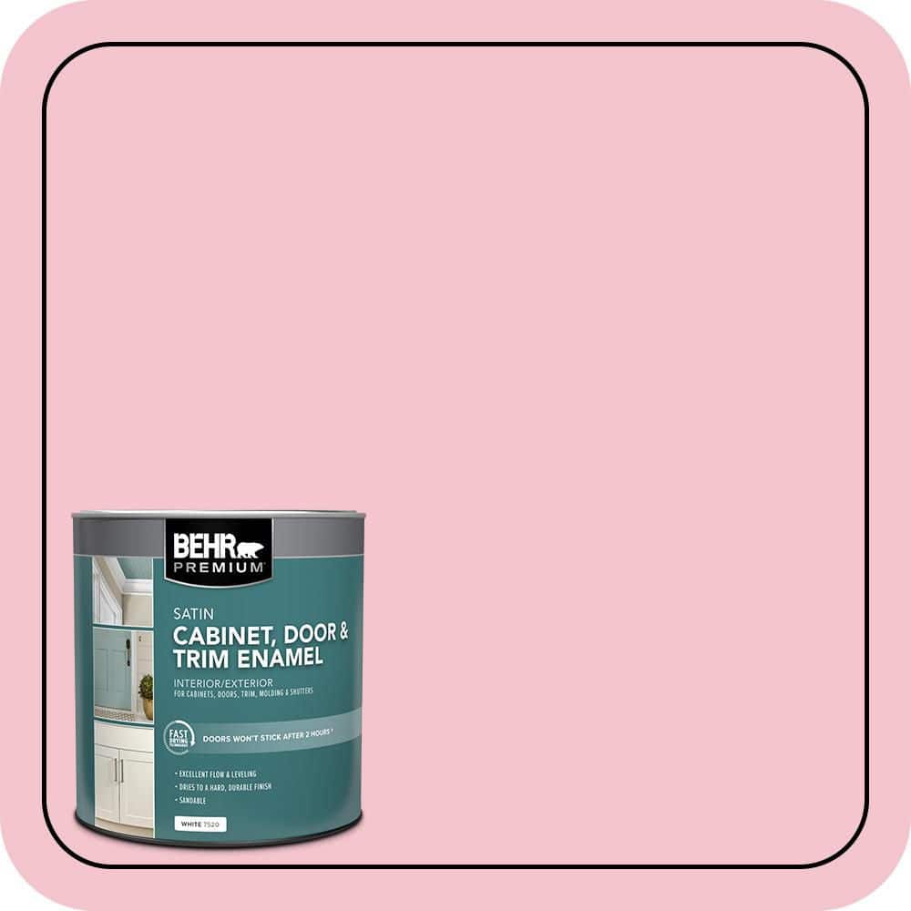 BEHR PREMIUM 1 qt. #P150-2 Energetic Pink Satin Enamel Interior/Exterior Cabinet, Door & Trim Paint