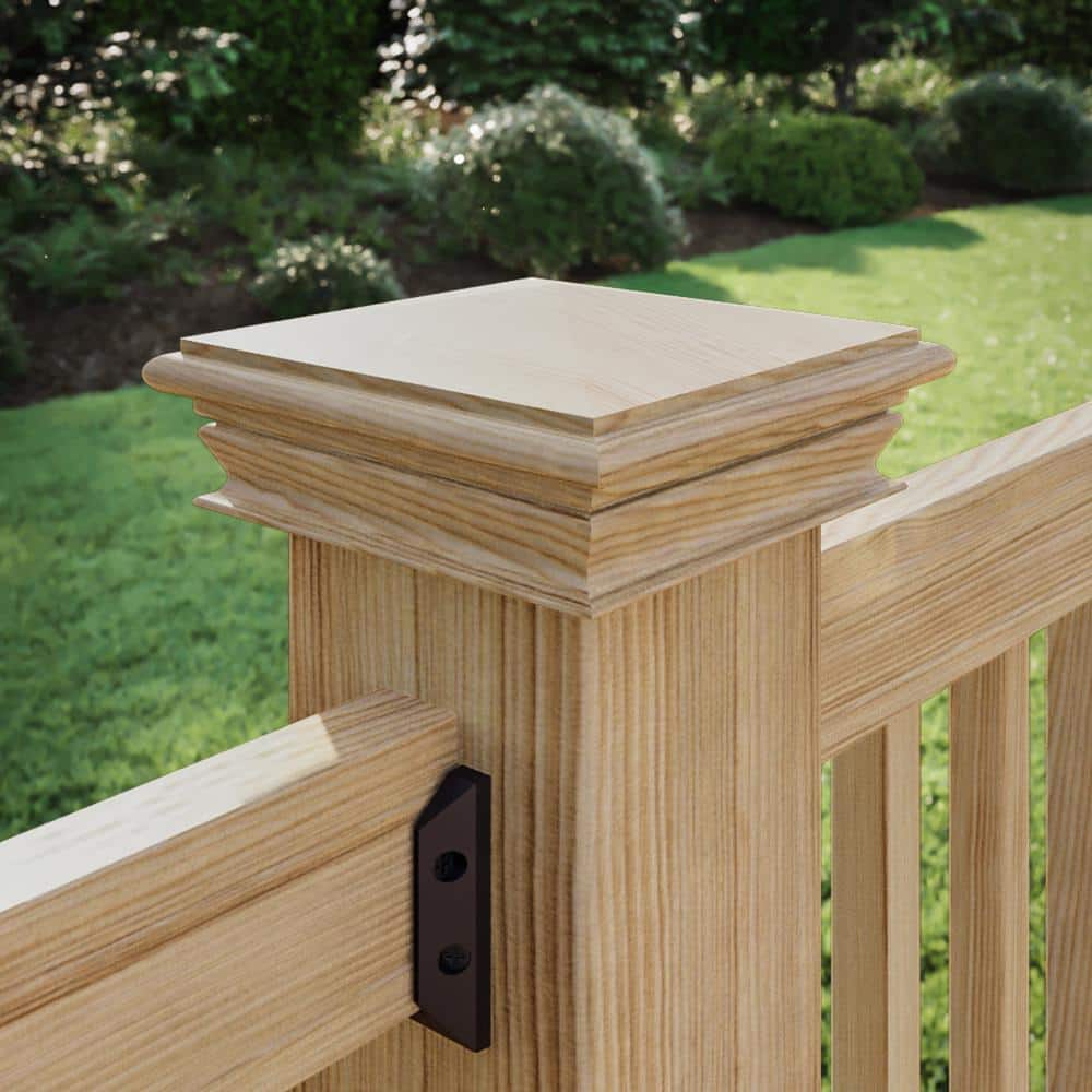 Deckorators 6 in. x 6 in. Newport High Pyramid Cedar Wood Post Cap (2)