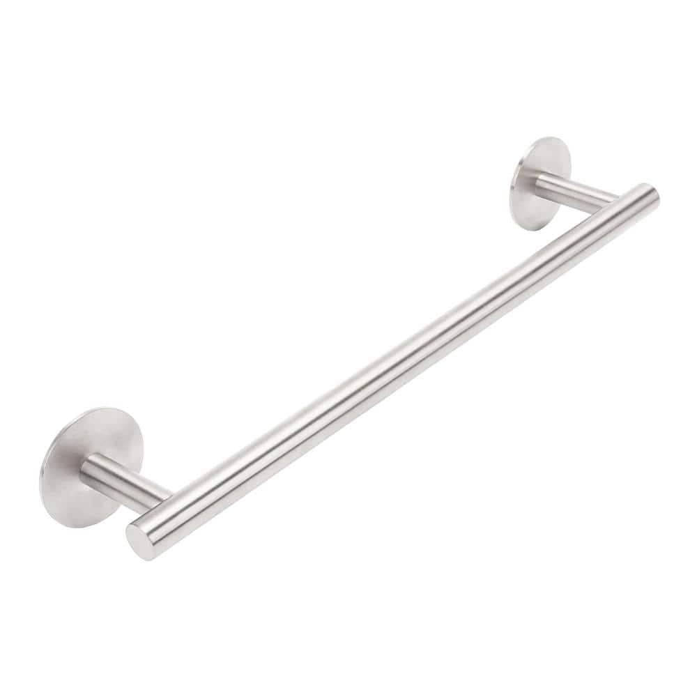 Unbranded 16 Inch Brushed Nickel Self Adhesive No Drill Towel Bar Wall Mount 304 Stainless Steel Bathroom Rack (1)
