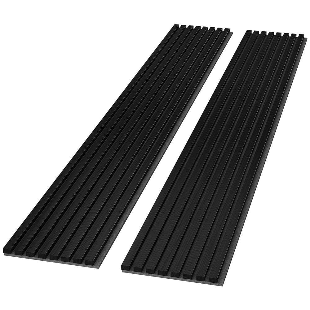 Homeibro 94.49 in. x 12.6 in. Black(Black Felt) Wood Slat Soundproof Wall Panels Sound Absorbing Panel (10-Pack) (3)