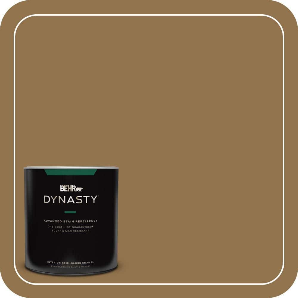BEHR DYNASTY 1 qt. #N290-7 Marrakech Brown Semi-Gloss Enamel Interior Stain-Blocking Paint and Primer