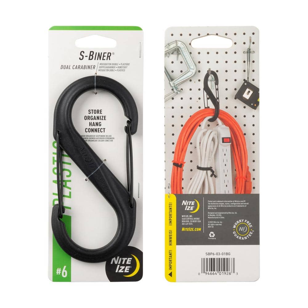 Nite Ize 2.56 in. x 5.61 in. Polycarbonate Black S-Biner Dual Carabiner #6 (1-Pack) (4)
