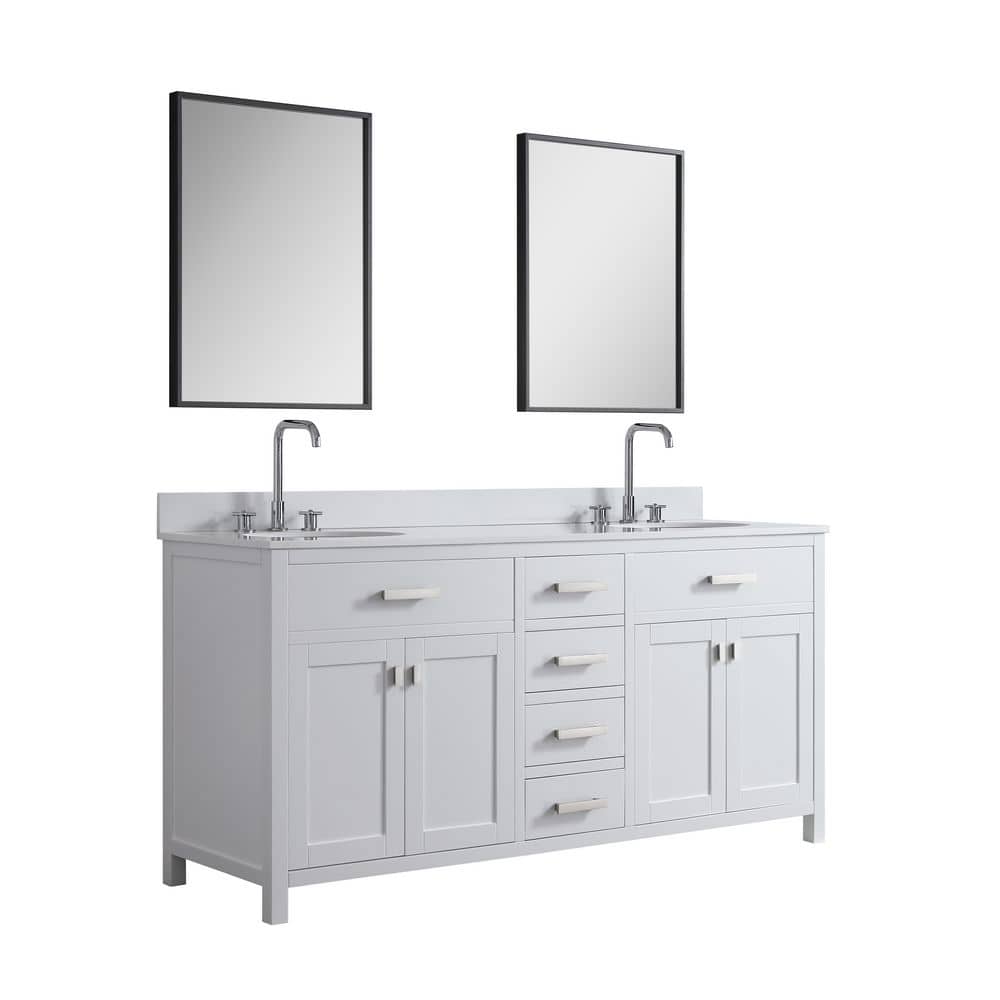 Design Element London 71.5 in. W x 21.5 in. D Vanity Cabinet Only in White (3)