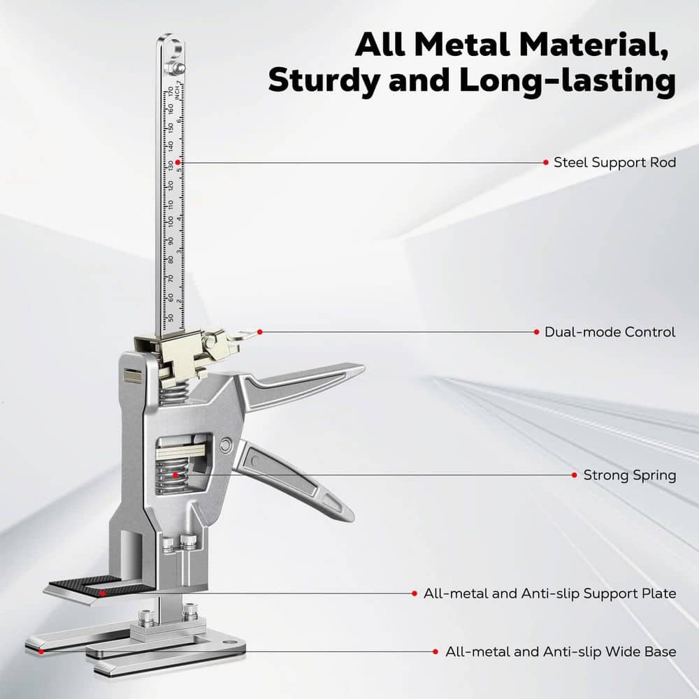 Laybus 5 in. Silver Metal 440 lb. Capacity Jack Post (2-Pack), Labor Saving Arm Jack, All-Metal Hand Lifting Jack Tool (2)