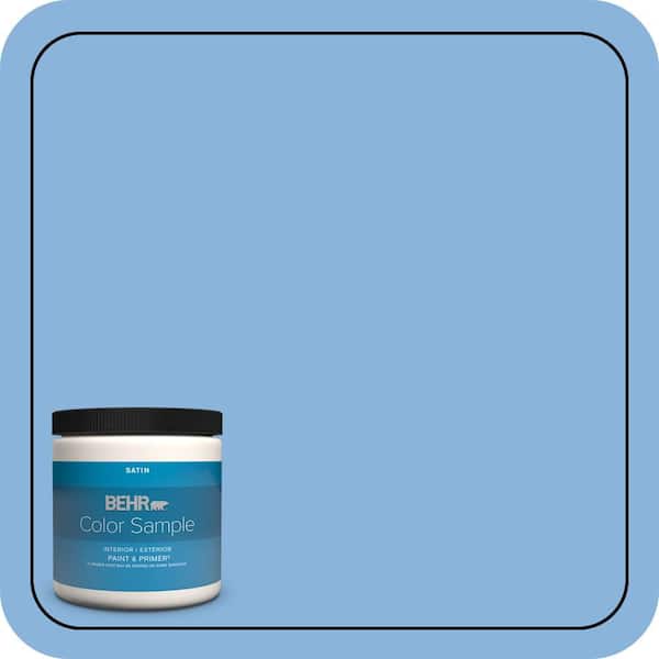 BEHR PREMIUM PLUS 8 oz. #570B-4 Bayou Satin Enamel Interior/Exterior Paint & Primer Color Sample (2)