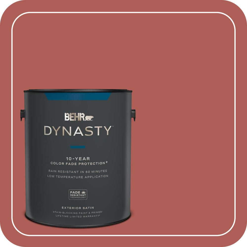 BEHR DYNASTY 1 gal. #T12-1 Prairie Poppy Satin Enamel Exterior Stain-Blocking Paint & Primer