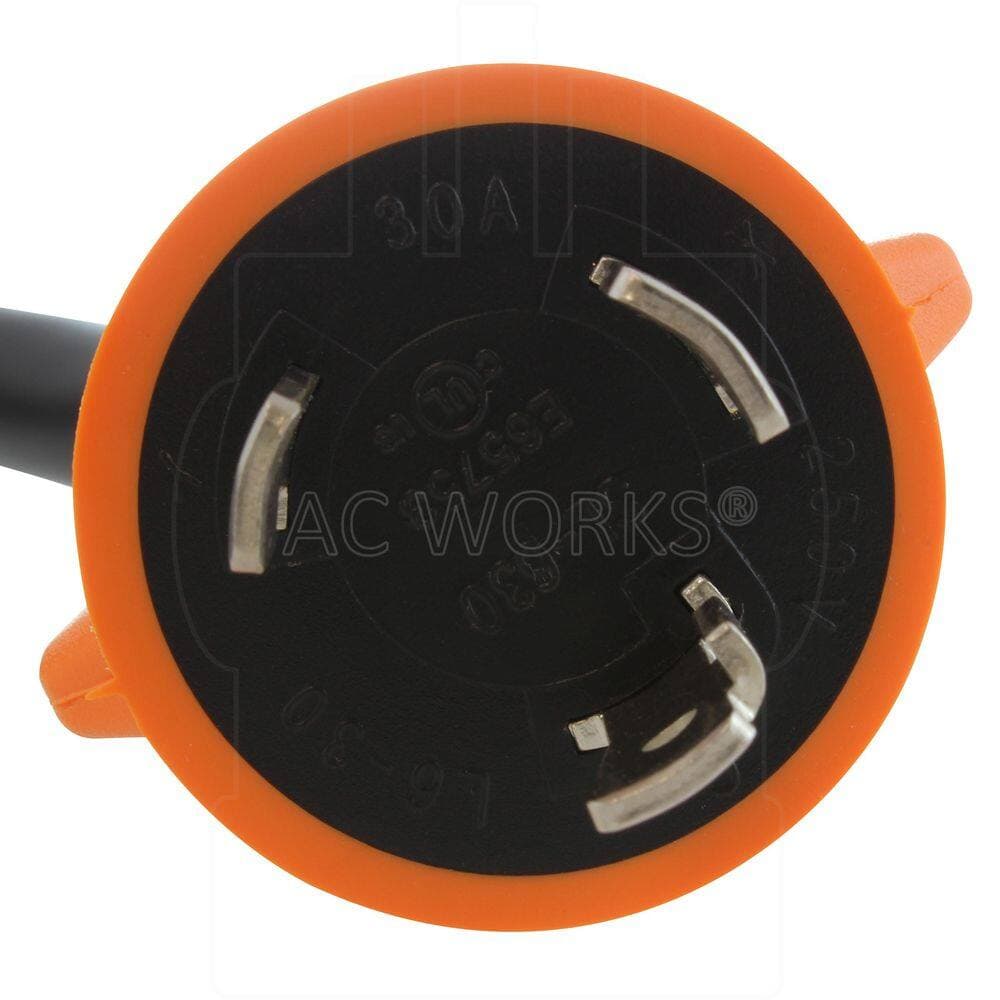 AC WORKS NEMA L6-30 30A 250V 10 ft. 10 / 3 STW Indoor/Outdoor Extension Cord in Black (3)