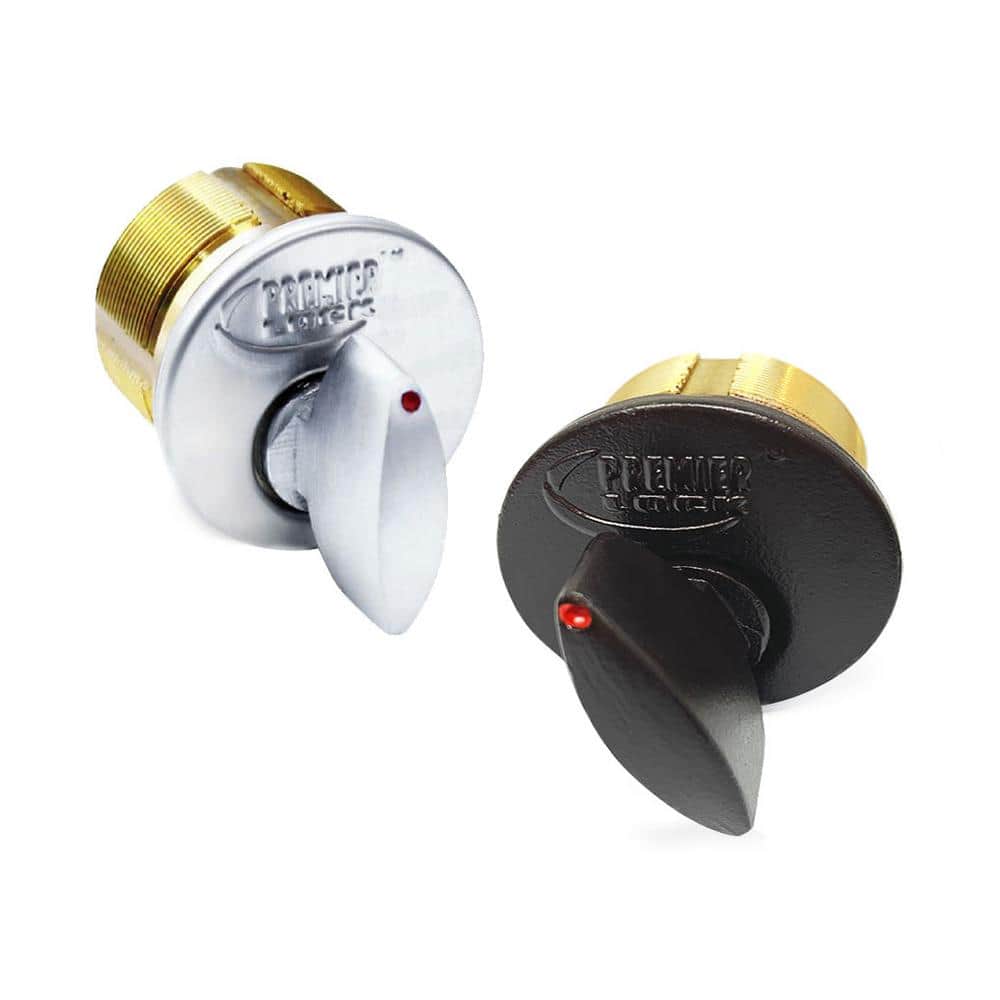 Premier Lock 1 in. Solid Brass Thumbturn Mortise Cylinder with Matte Black Finish (3)
