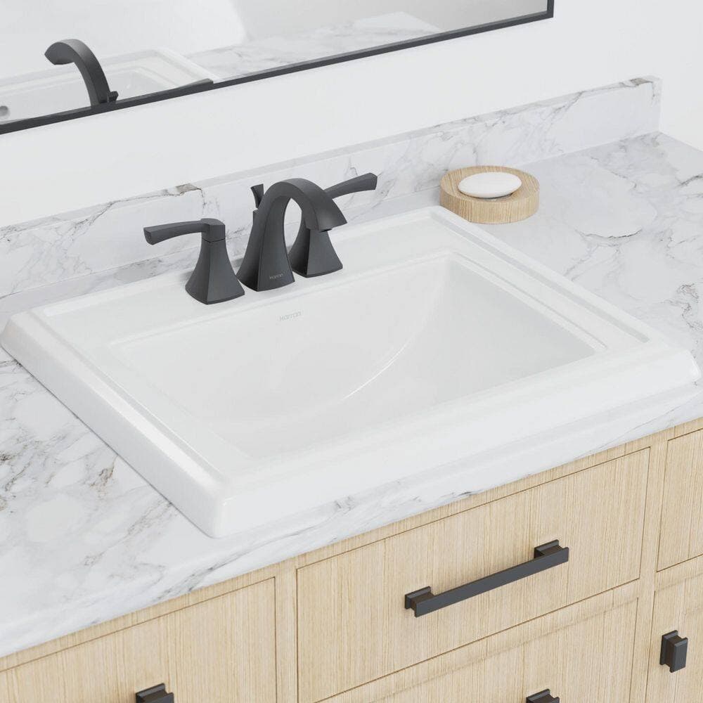 Karran Valera 23 in. x 18-1/4 in. Rectangular Drop-In Vitreous China Bathroom Sink in White (2)