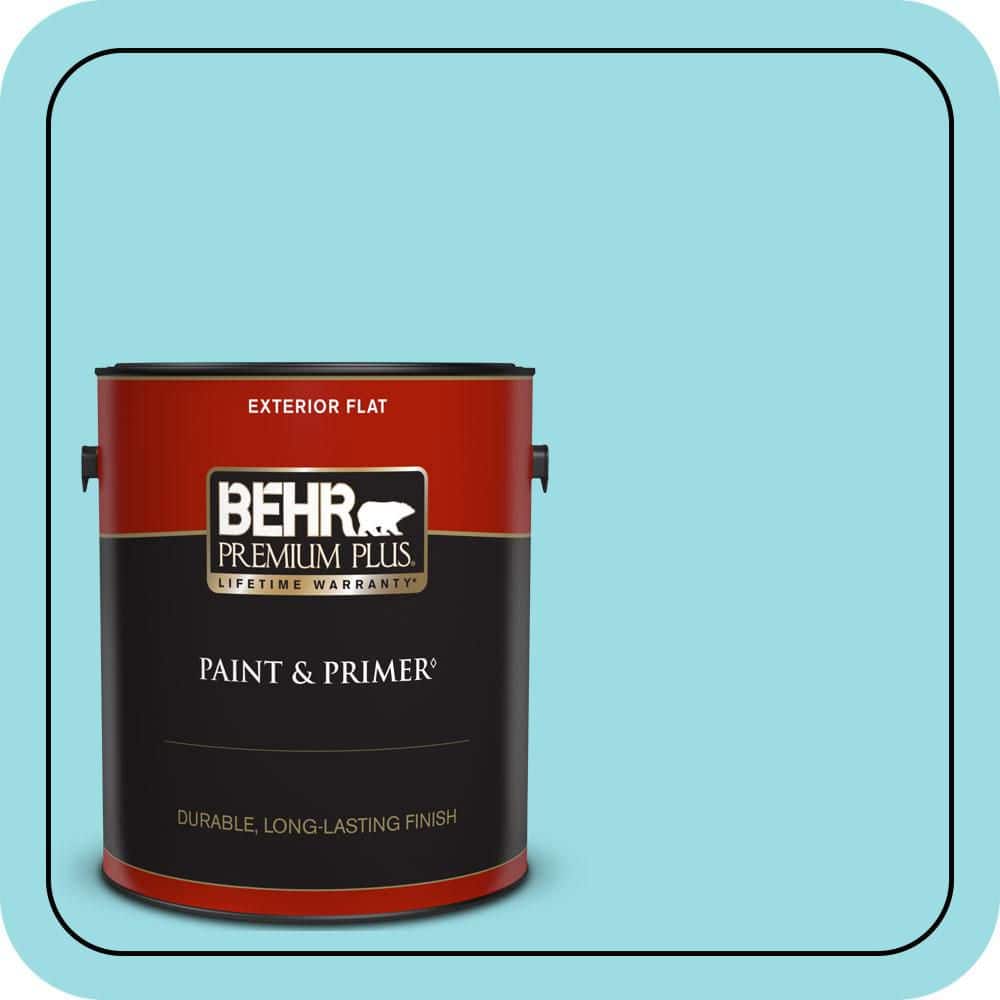 BEHR PREMIUM PLUS 1 gal. #P470-2 Serene Thought Flat Exterior Paint & Primer (1)