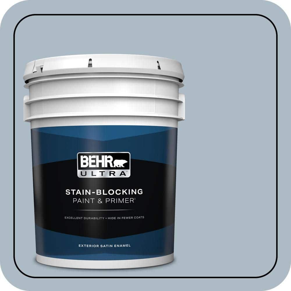 BEHR ULTRA 5 gal. #PPU14-12 Hazy Skies Satin Enamel Exterior Paint & Primer