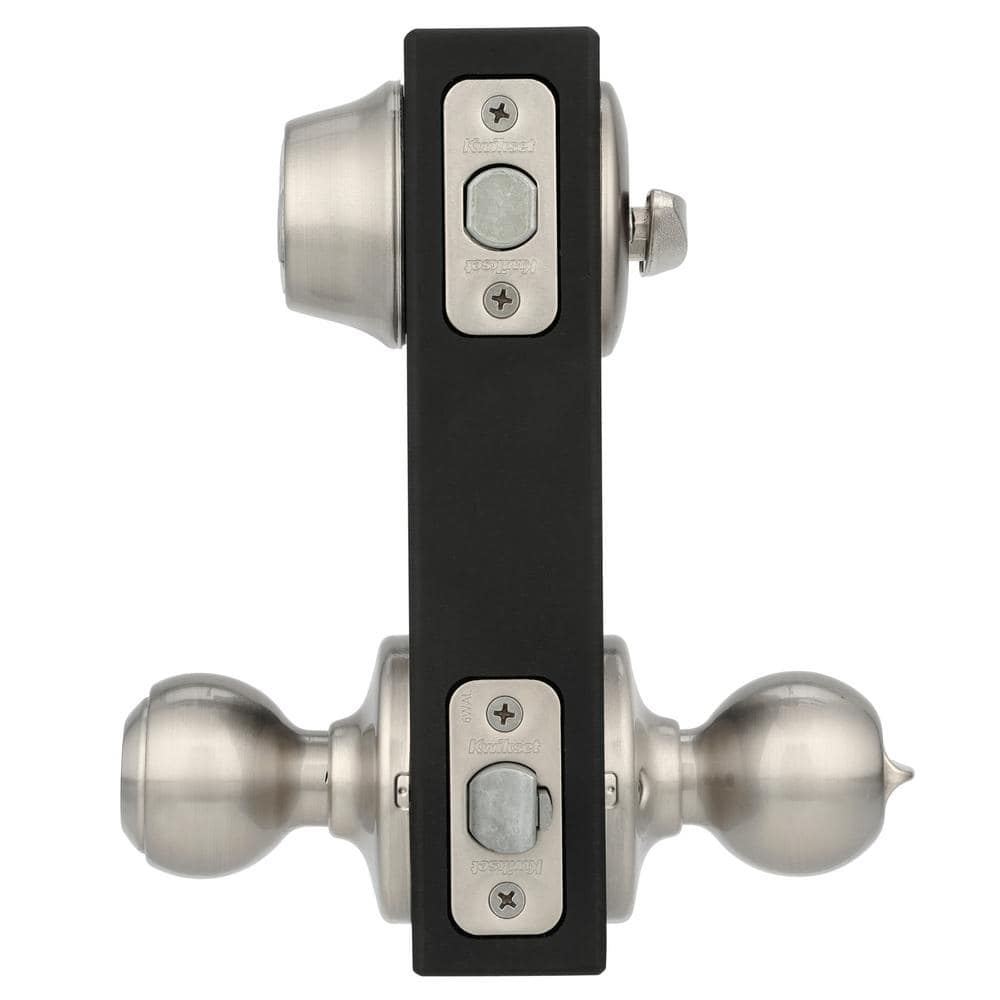 Kwikset Polo Satin Nickel Single Cylinder Entry Door Knob Lock Deadbolt Combo Pack with Microban Antimicrobial Technology (4)